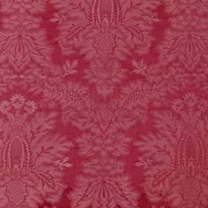  60 Wide Shabby Chic Cotton Jacquard Damask Red Fabric By 