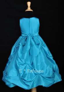 Color turquoise / turquoise Sash with Removable Sash and Flower