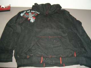 XXL Distressed Black Fame and Fortune Zip Hoody $99  