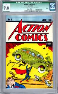 ACTION COMICS #1 CGC 9.6 REPRINT SIGNED BY *SUPERMAN CREATOR* JERRY 