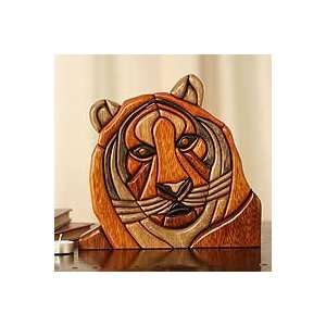  NOVICA Wood sculpture, Majestic Tiger