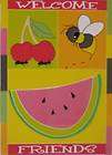 WELCOME FRIENDS WATERMELON BEE LARGE FLAG 1 03653