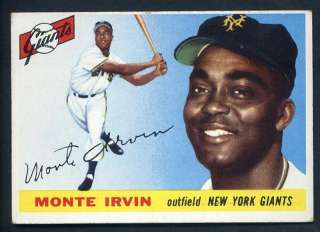 1955 Topps #100 Monte Irvin VG/EX+ to Excellent Giants  