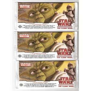  STAR WARS CLONE WARS WIDEVISION Trading Cards 3 PACKS 