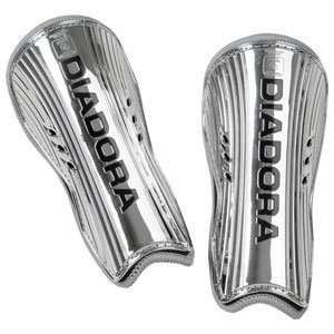  Diadora Cosmo Chrome Shin Guards Silver/Large Sports 
