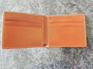 COACH Mens Water Buffalo Slim Bi Fold Billfold Wallet BROWN Leather 