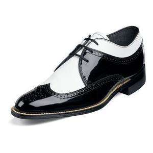 Stacy Adams Mens Dayton Black & White Dress Shoe 00605  
