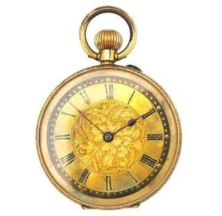 BEAUTIFUL ANTIQUE 18K YELLOW GOLD SIZE 6 KUNDERT ORNATE POCKET WATCH