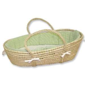   NATURAL BASKET, WHITE PIQUE MATRESS COVER. MATTRESS INCLUDED. Baby