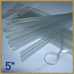    100pcs 5(12.7cm) Plastic Clear Twist Ties   Flat