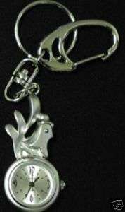 New ROOSTER Clip Key Chain Watch SILVER Dial Roosters  