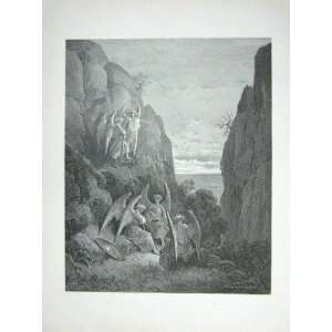   1881 Gustave Dore Paradise Lost Angels Winged Cliffs