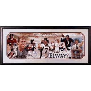  John Elway Autographed Picture   FRAMED HOFPANORAMIC 