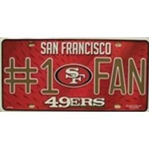 SF San Francisco 49ers #1 Fan License Plates Plate Tag Tags auto 