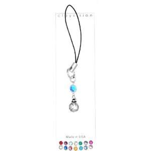 Clayvision Volleyball/Water Polo Cell Phone Charm with Birthstone/Team 
