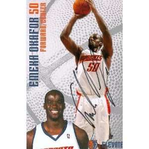  Emeka Okafor Autographed Basketball PostCard (Charlotte 