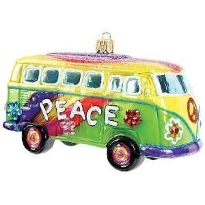  Hippie VW Bus Polish Glass Christmas Ornament