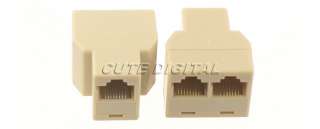 to 2 ADSL Lan Splitter Adapter Cable Computer PC  
