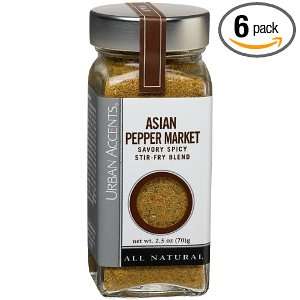Urban Accents Asian Pepper Market, 2.5 Ounce Bottles (Pack of 6 