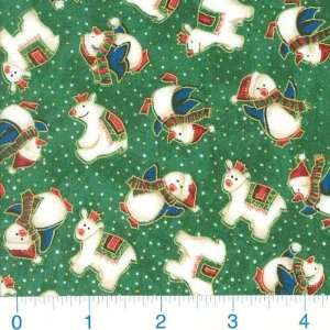  45 Wide Christmas Animal Green Fabric By The Yard Arts 
