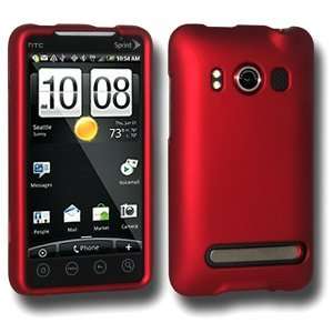  New Amzer Rubberized Red Snap On Crystal Hard Case For HTC EVO 