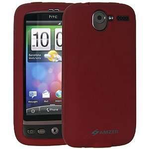  New Amzer Silicone Skin Jelly Case Maroon Red For Htc 
