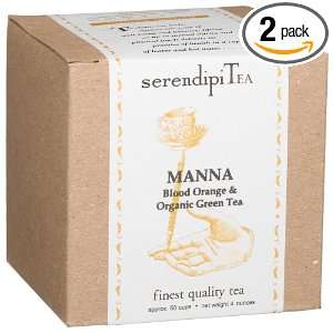 SerendipiTea Manna, Blood Orange & Organic Green Tea, 4 Ounce Boxes 