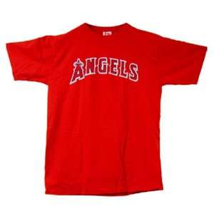 Anaheim Angels Replica MLB Team Logo Crewneck T Shirt by Majestic 