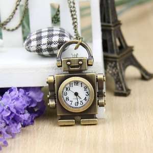   Robot Lovely Style Delicate Design Pocket Watch with Chain, Gift idea