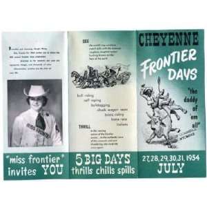  1954 Cheyenne Wyoming Frontier Days Brochure Rodeo Parade 
