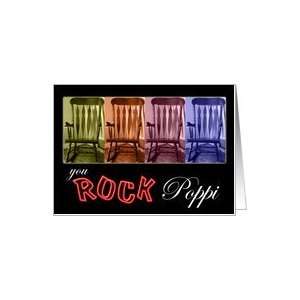 Grandparents Day, You Rock Poppi colorful rocking chairs Card