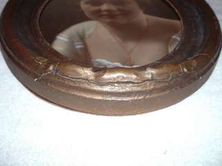 Antique Oval Picture Frame Lovely Woman Watercolor Photo  