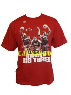 Lebron James T shirt D Wade Bosh Miami Heat Big3 Adidas  