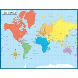  12 Pack CARSON DELLOSA MAP OF THE WORLD LAMINATED CHARTLET 