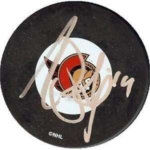 Andrej Meszaros Autographed/Hand Signed Hockey Puck (Ottawa Senators)