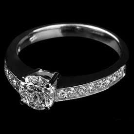 CT SOLITAIRE WITH SIDE STONES REAL DIAMOND 14K WHITE GOLD ENGAGEMENT 