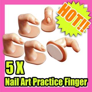 5x Acrylic Nail Art Practice Finger Training Display C044
