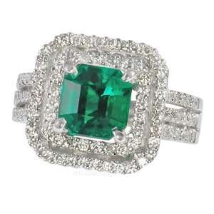   carat Emerald set in a Pave Diamond Custom Ring   Amazing Color(4.5