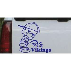 Pee On Vikings Car Window Wall Laptop Decal Sticker    Blue 22in X 20 