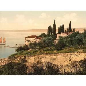 Vintage Travel Poster   Pointe de Vigile (Punta San Vigilio) Lake 