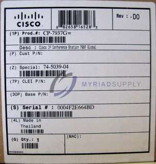 NEW Cisco CP 7937G VoIP Unified IP Phone 7937G 7900 Series  