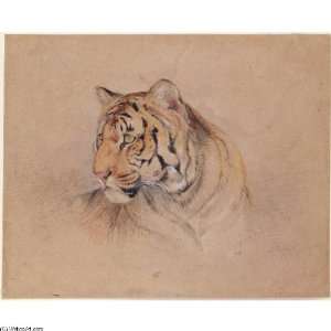 FRAMED oil paintings   John Frederick Lewis   24 x 24 inches   Tiger 