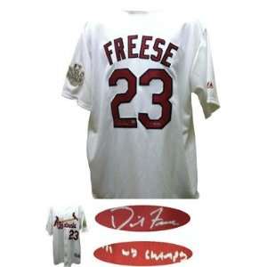  David Freese Autographed Uniform   2011 World Series 