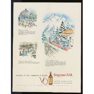  1963 Alps Villa dEste Japan Home Seagrams Print Ad (8878 