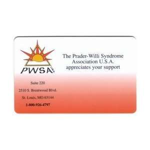 Collectible Phone Card $20. Prader Willi Syndrome Asociation (PWSA 