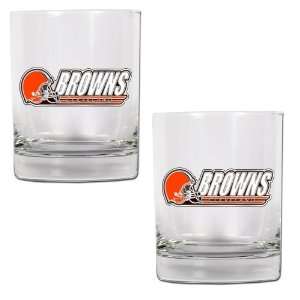  Cleveland Browns 2pc Rocks Glass Set