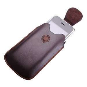  MobiMan® Premium  Brown Leather Punch Case for iPhone 2G 