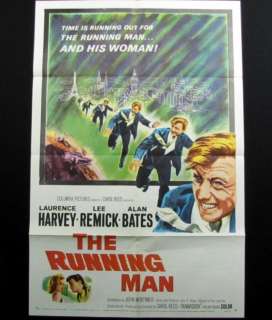 Running Man 1963 Original Film Poster Lawrence Harvey  