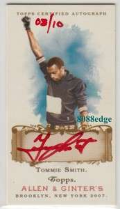 2007 ALLEN & GINTER RED INK MINI AUTO TOMMIE SMITH #8/10 AUTOGRAPH 