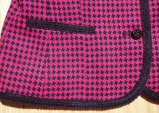 Misses PENDLETON Pink Black Houndstooth Wool Suit Sz 10  